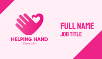 Pink Heart Hand Business Card Image Preview