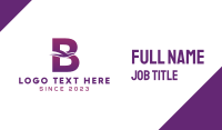 Purple Letter B Bird Business Card Design
