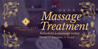 Art Nouveau Massage Treatment Twitter Post Design