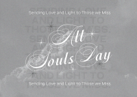 Trendy All Souls Day Greeting Postcard Design