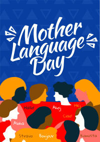 Abstract International Mother Language Day Poster