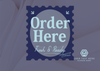 Simple Order Here Postcard Design