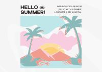 Minimalist Summer Greeting Postcard