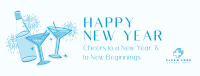 New Year Cheers Facebook Cover Image Preview