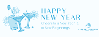 New Year Cheers Facebook Cover Image Preview