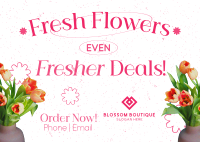 Fresh Flowers Sale Postcard Image Preview