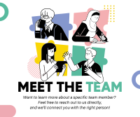 Modern Quirky Meet The Team Facebook Post