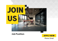 Office Job Hiring Postcard Design