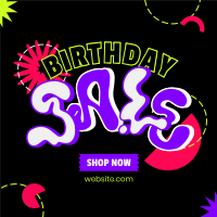 Hippie Birthday Sale Instagram Post Design