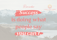 Success Motivational Quote Postcard