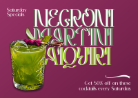Negroni Martini Daiquiri Postcard