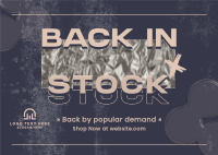 Grunge Back In Stock Postcard