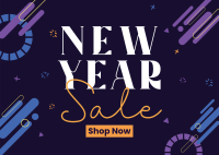 New Year Blob Sale Postcard