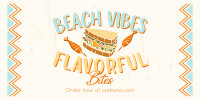 Flavorful Bites at the Beach Twitter Post