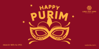 Purim Mask Twitter Post