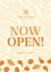 Now Open Vegan Restaurant Poster