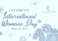 Celebrate Women's Day Postcard Design