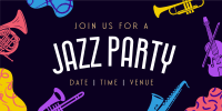 Groovy Jazz Party Twitter Post Design