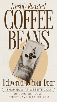 Retro Minimalist Coffee Beans Facebook Story