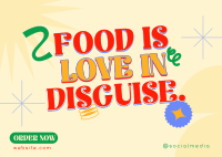 Food Language Quote Postcard