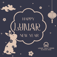 Lunar New Year Rabbit Instagram Post Design