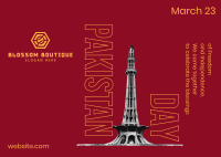 Pakistan Day Tower Postcard Image Preview