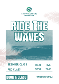 Ride the Waves Surf Class Flyer