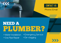 Simple Plumbing Services Postcard Design