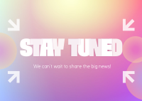 Stay Tuned for Big News Postcard