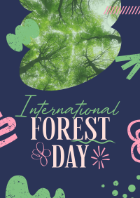 Doodle Shapes Forest Day Poster