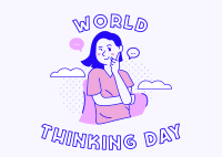 Woman Thinking Day Postcard