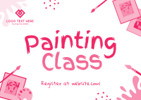 Quirky Painting Class Postcard