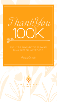 Floral Thank You Followers Instagram Reel Image Preview