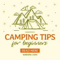 Camping Tips For Beginners Instagram Post
