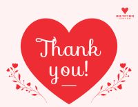 Simple Heart Badge Thank You Card Design