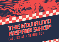 Auto Repair Shop Postcard