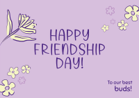 Floral Friendship Day Postcard