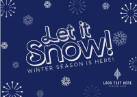 Let It Snow Winter Greeting Postcard