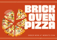 Simple Brick Oven Pizza Postcard