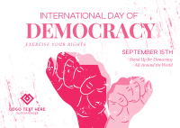 World Democracy Editorial Postcard Design