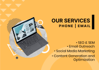 Digital Marketing Services Postcard