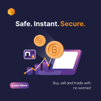 Secure Cryptocurrency Exchange Instagram Post