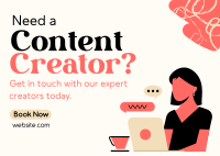 Need Content Creator Postcard