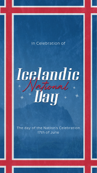 Textured Icelandic National Day Instagram Story