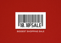 10.10 Sale Barcode Postcard