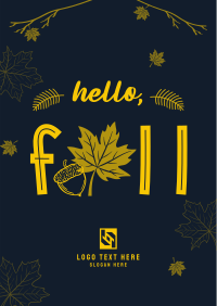 Hello Fall Greeting Poster