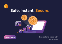 Secure Cryptocurrency Exchange Postcard