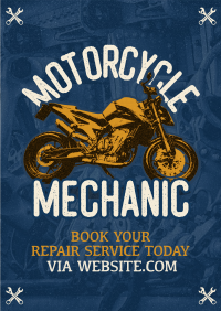 Retro Motorcycle Mechanic Poster