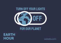 Earth Switch Off Postcard