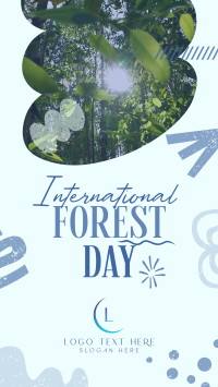 Doodle Shapes Forest Day Facebook Story Design